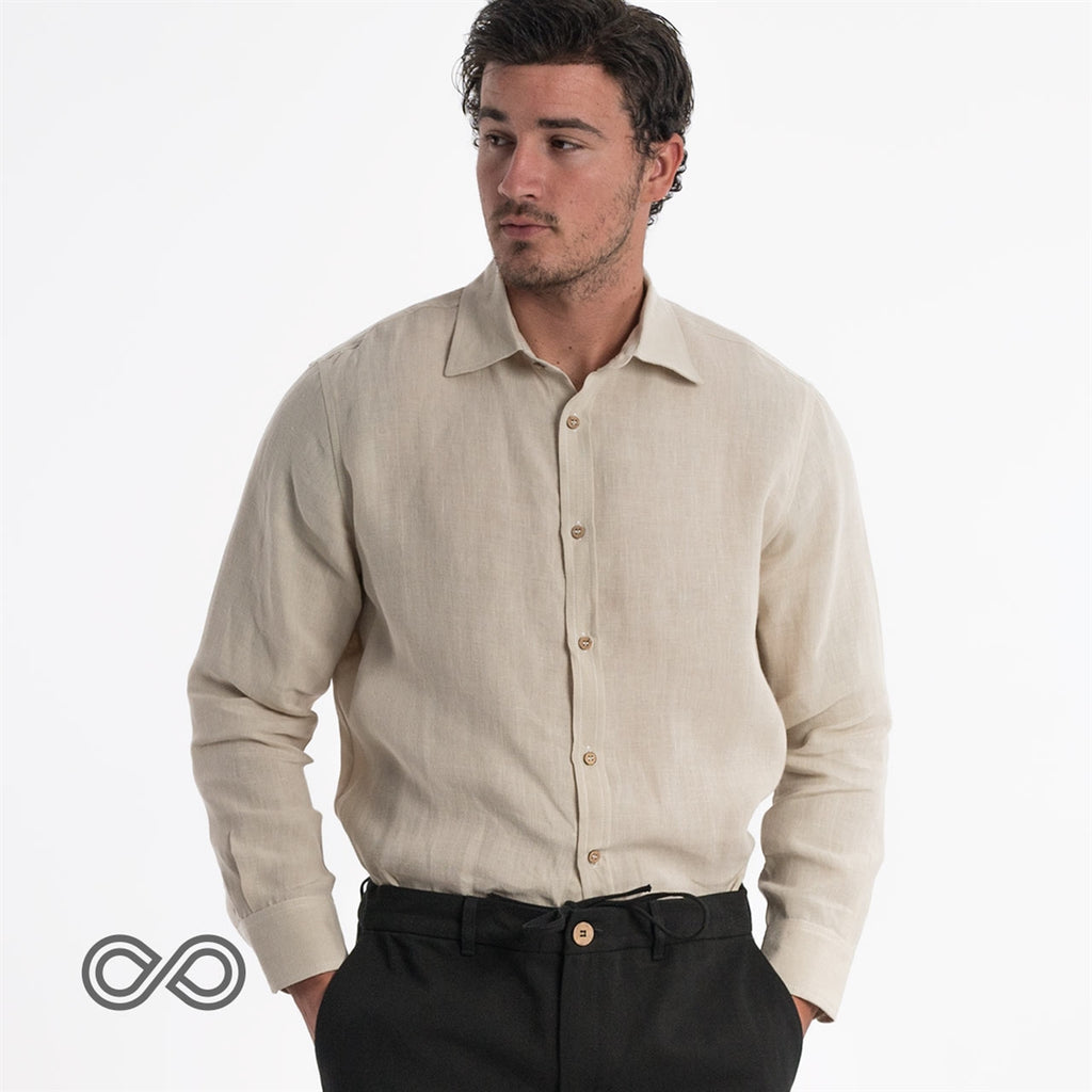 organic linen dress shirt