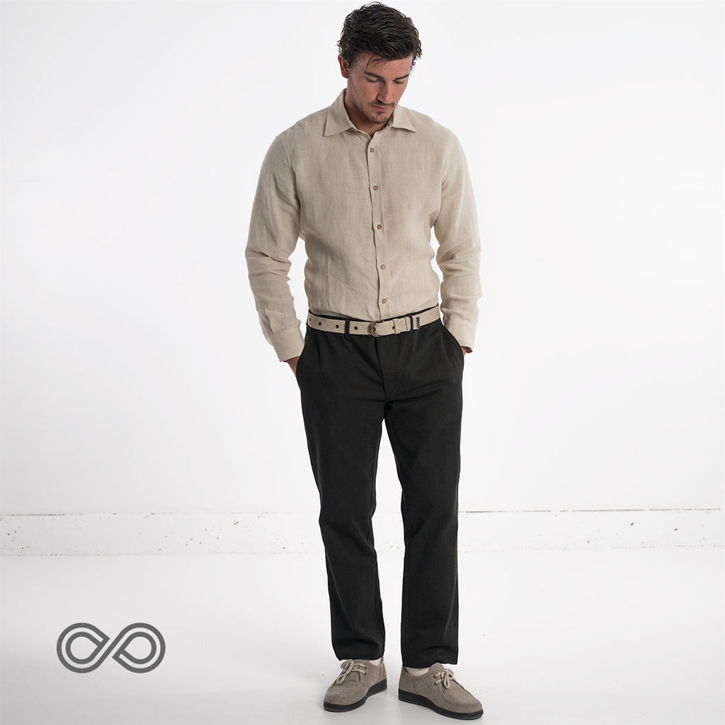 organic linen long-sleeve shirt