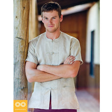 Load image into Gallery viewer, 100% Organic Linen Hill Tribe Shirt (Short-Sleeved) (Closeout - Final Sale)