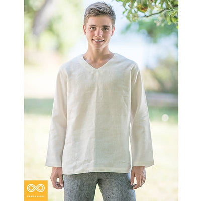 MINDFUL Curved-V 100% Organic Hemp Shirt (Closeout) (99.4%-100% Biodegradable)