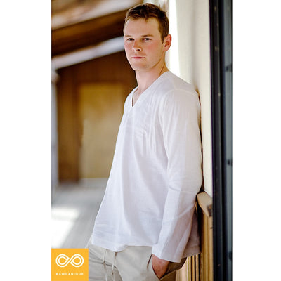 MINDFUL Curved-V 100% Organic Hemp Shirt (Closeout) (99.4%-100% Biodegradable)