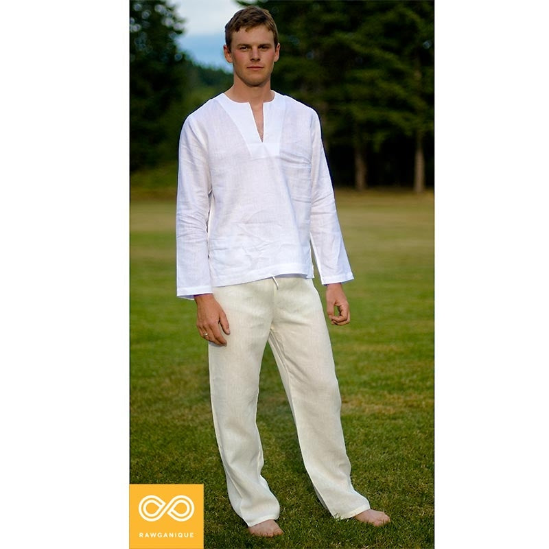 elastic-free organic linen lounge pants