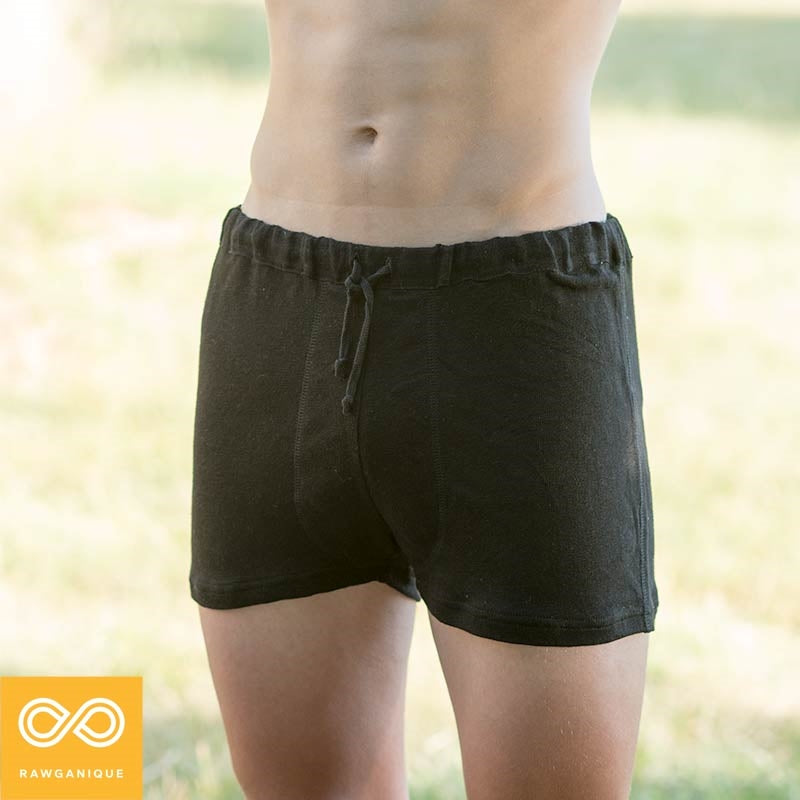 Boxers With Draw String 100% Organic Hemp Knit Drawstring Boxers (Covered Elastic Waistband ...