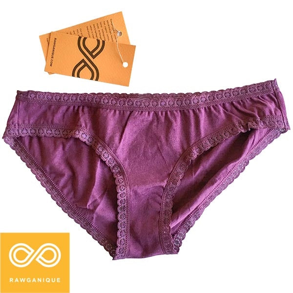 Women's Organic Cotton Lace Bikini Panty Chemical-free Sweatshop