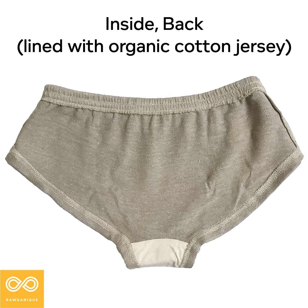 Women's 100% organic linen boy shorts bikini panty underwear