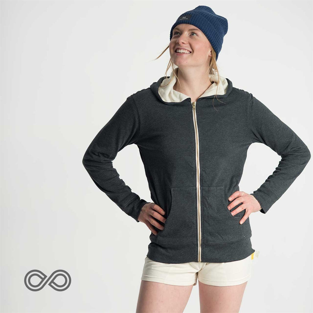 organic cotton zippered hoodie