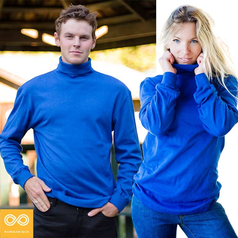 100% Organic Cotton Turtleneck Sweater (Unisex; No Synthetic