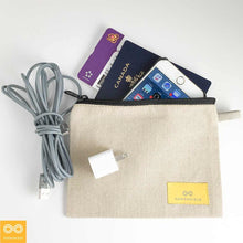 Load image into Gallery viewer, SEVILLE Hemp Stiff Canvas Zippered Pouch Bag (Phone &amp; Passport) (~7.4 x 5.5&quot;)