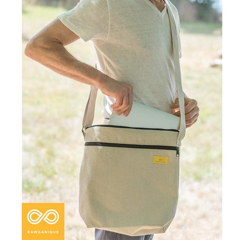 OAKLAND Hemp Canvas Laptop Satchel (Plastic-free)