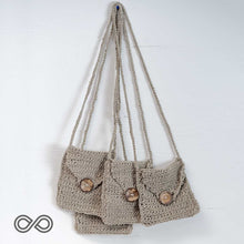 Load image into Gallery viewer, Canberra Hand Crochet Hemp Shoulder Pouch (Plastic-free)