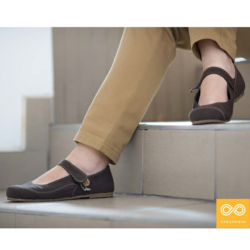 Organic Cotton Ballet Flats Natural Rubber Sole Rawganique