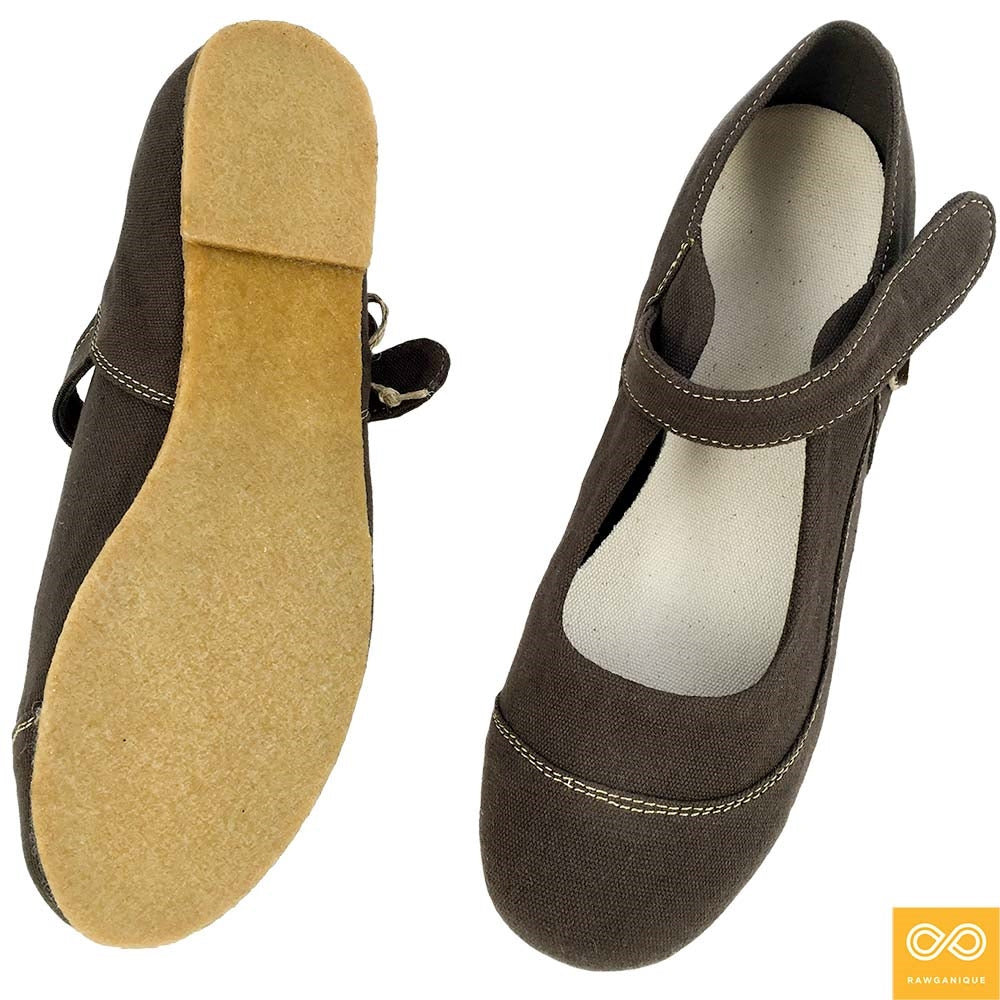 Organic Cotton Ballet Flats Natural Rubber Sole Rawganique