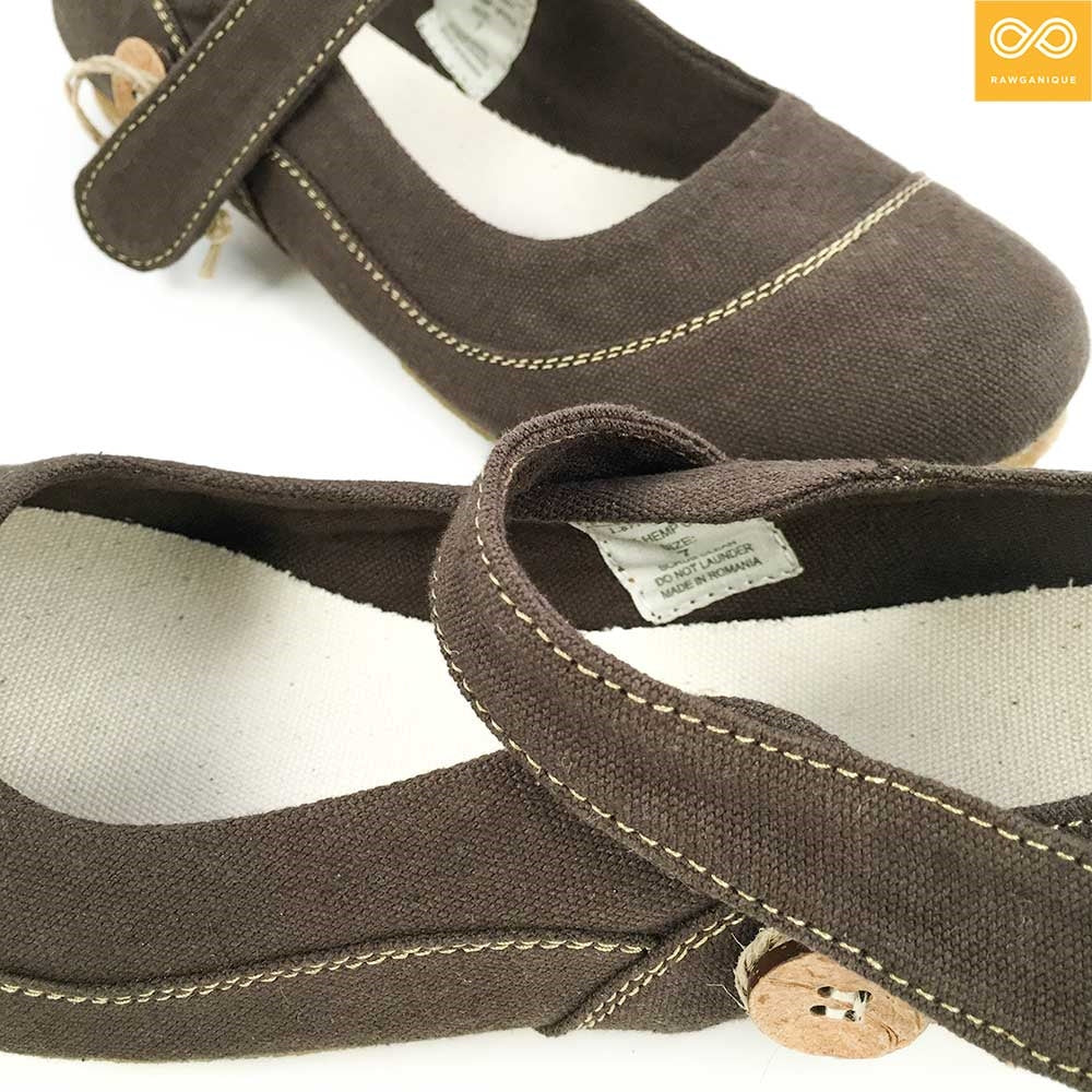 Organic Cotton Ballet Flats Natural Rubber Sole Rawganique