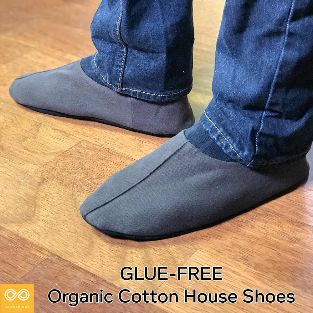 glue-free organic cotton house slippers