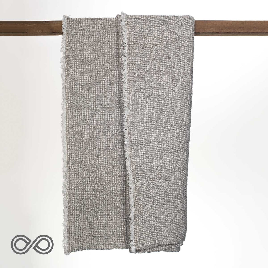 Bespoke Handwoven "Arles" 100% Organic French Linen Honeycomb Towel