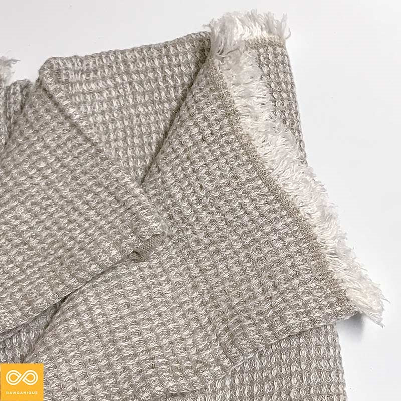 Bespoke Handwoven "Arles" 100% Organic French Linen Honeycomb Towel