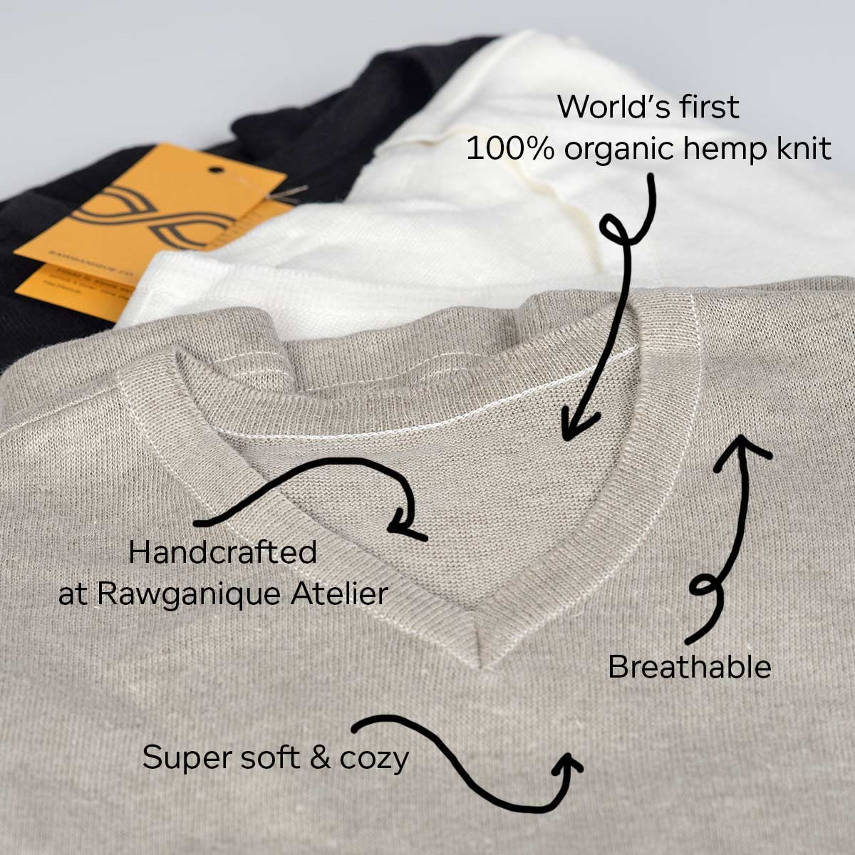 100% Organic Hemp V-neck T-shirt (Chemical-free) – Rawganique