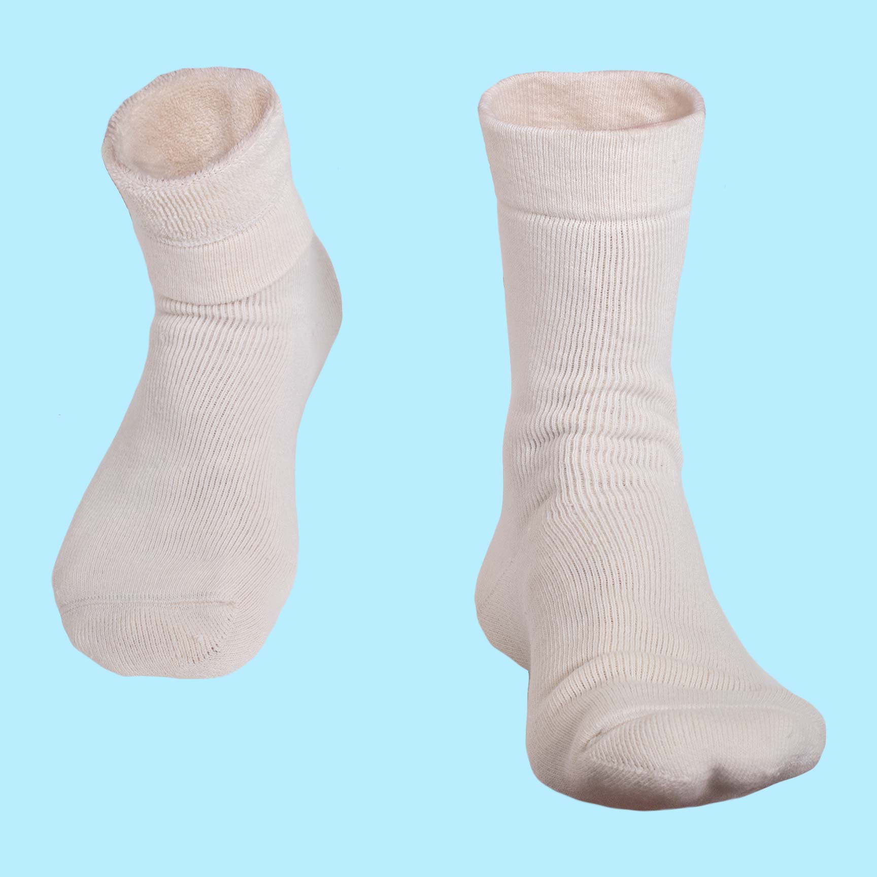 Light Grey Ribbed Cotton Sock 3-Pack