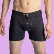 Load image into Gallery viewer, CORBIN Elastic-Free 100% Organic Prima Cotton Boxers (Drawstring-free, Plastic-Free Coconut Buttons, Latex-Free, OC Thread, OC Interfacing, Gusseted Crotch, No Synthetics) (100% Biodegradable)