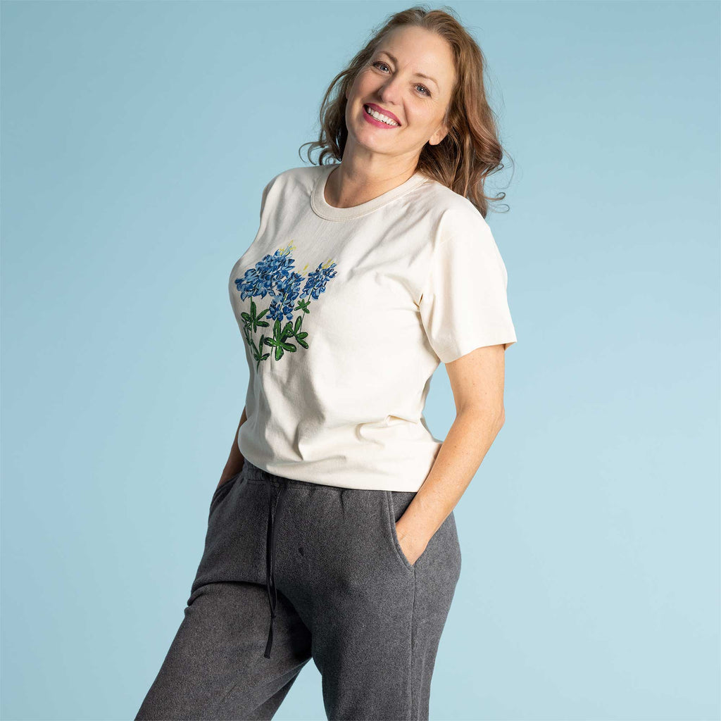 organic cotton t-shirt printed flowers