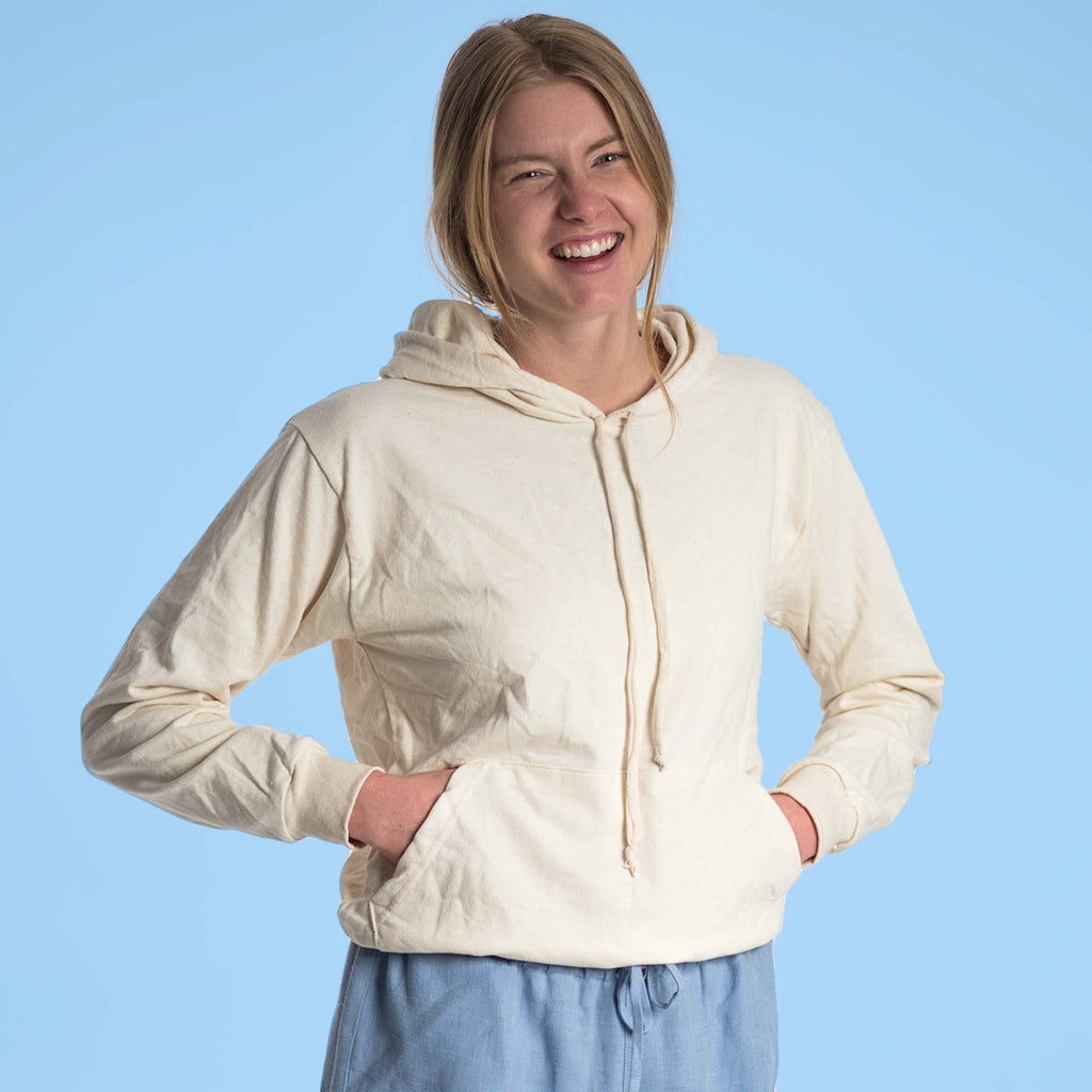 plastic-free organic cotton hoodie