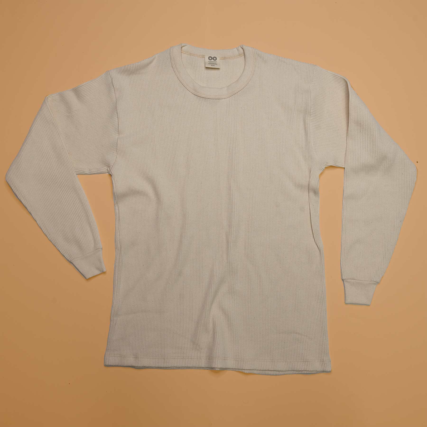Graphite Organic Cotton Waffle Thermal Fabric - Grown in the USA
