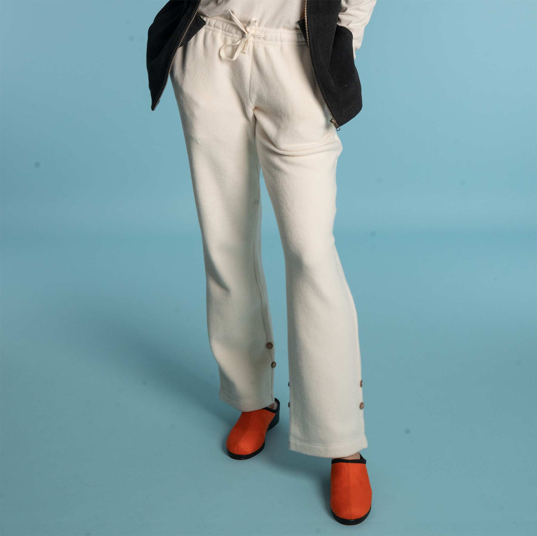100% Organic Cotton Women's Track Pants in Bone by IN BED - Product  Directory - The Local Project
