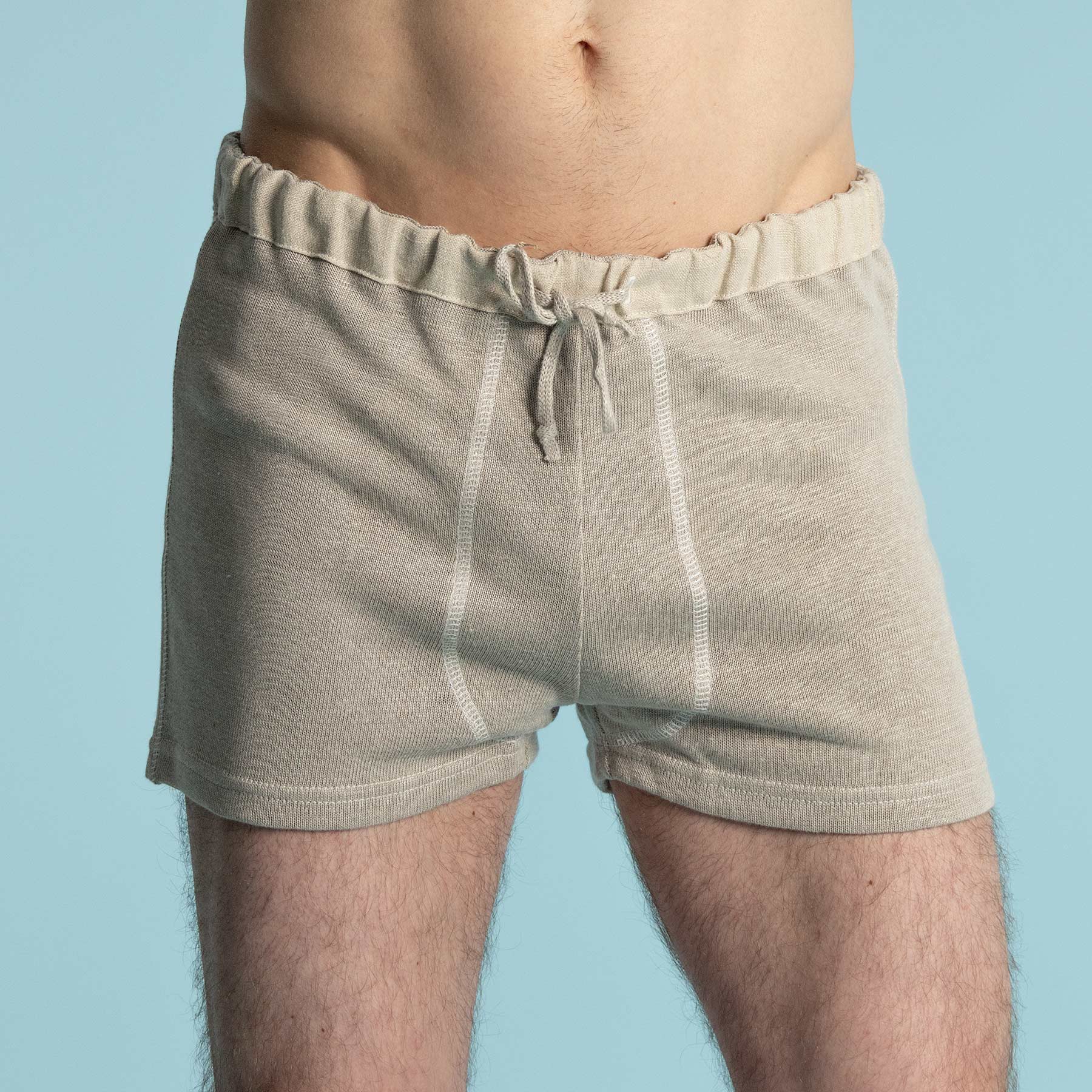 Organic Hemp Knit Boxers With Drawstring Covered Elastic Waistband ...