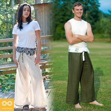 Load image into Gallery viewer, Organic Linen Thai Thalay Fisherman's Pants (Unisex)