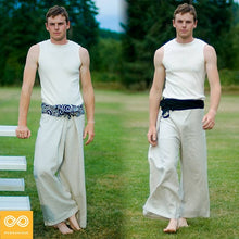 Load image into Gallery viewer, Organic Linen Thai Thalay Fisherman's Pants (Unisex)