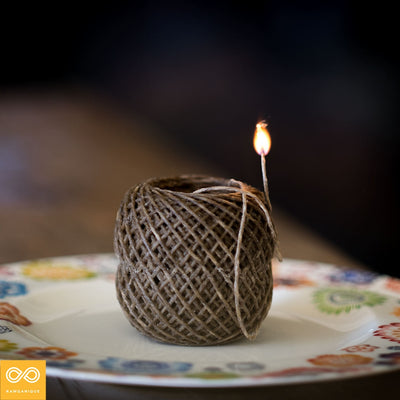 Organic Hemp Wick (Extra Thick) (13-Strand Beeswaxed Hemp Twine) (200')