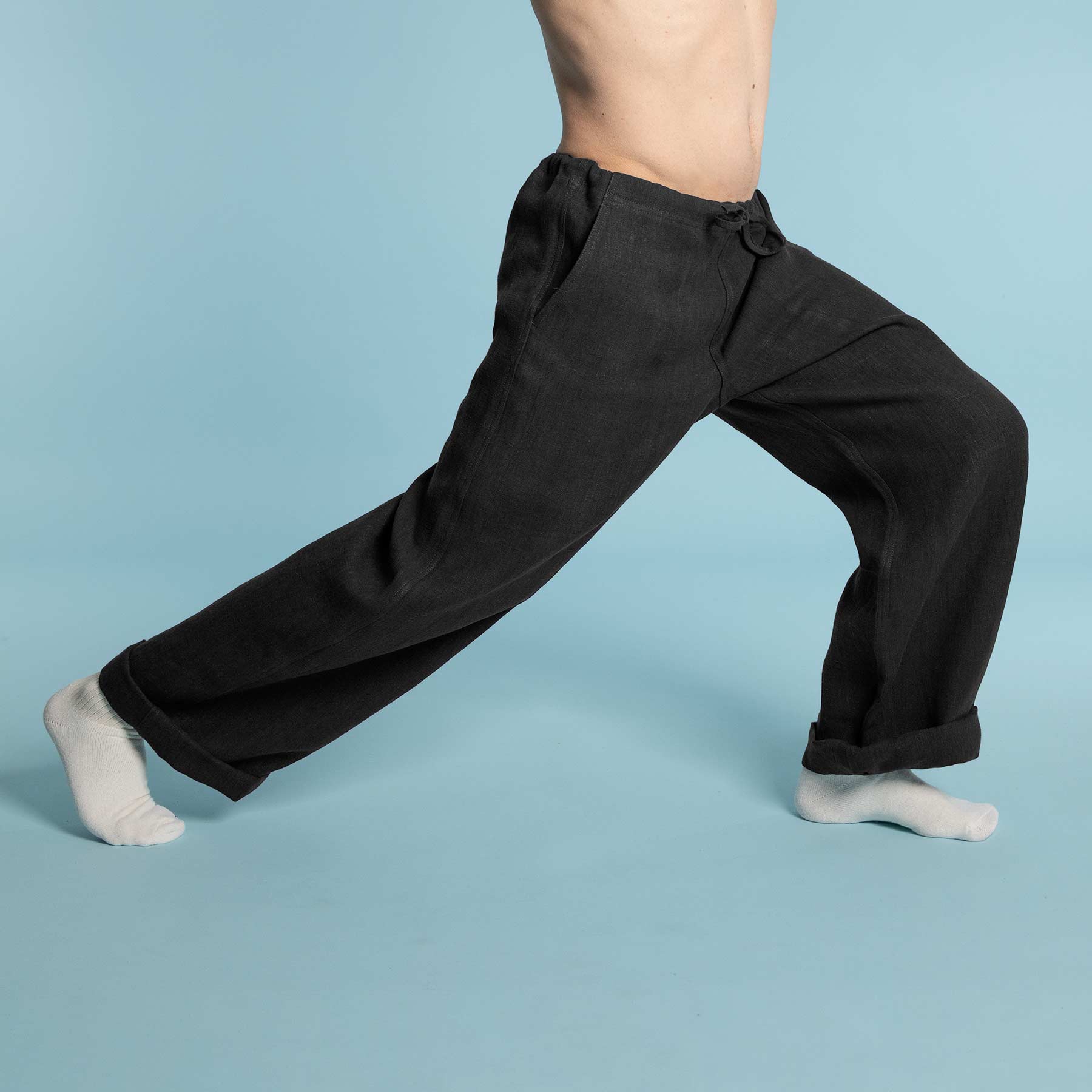 YOGI Elastic-free 100% Organic Hemp Yoga Pants (Unisex; Latex-Free)